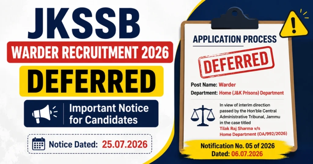 jkssb warder recruitment 2026